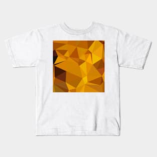 Dark Tangerine Abstract Low Polygon Background Kids T-Shirt